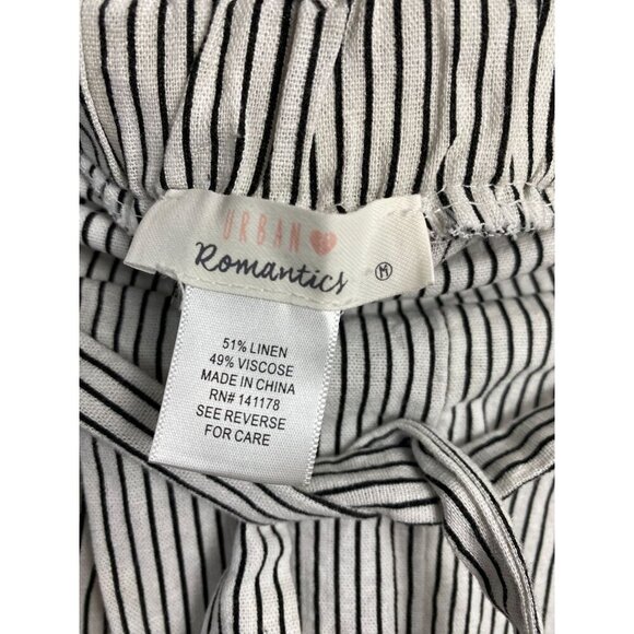 Urban Romantics Linen Bend Capri wide leg pants Medium Stripes Vacation vacation - Picture 3 of 11